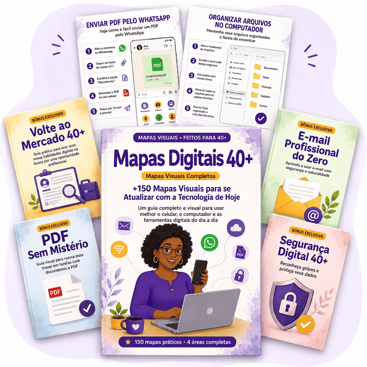 Kit completo Mapas Digitais 40+ com os 4 bônus exclusivos